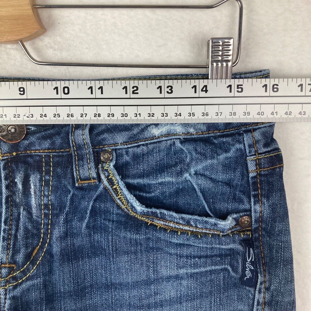 Silver Jeans Western Glove Works Lola Blue Jeans Cut Into Shorts Sz 28 - Picture 4 of 13